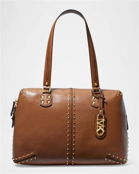 michael michael kors astor large studded leather tote bag|Michael Kors astor large pouchette.